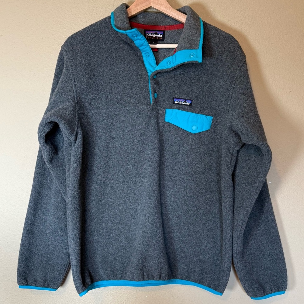 Patagonia Women's Grey Lightweight Synchilla Snap-T Pullover Size Medium - Picture 2 of 5
